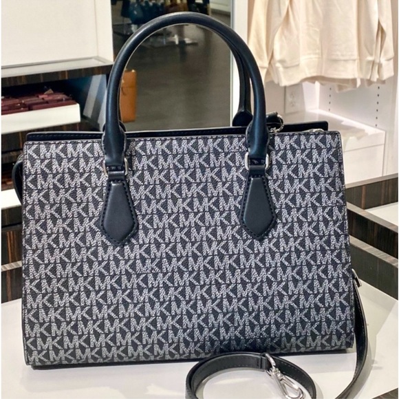 Michael Kors Sheila MediumSignature Logo and
Metallic Satchel Crossbody - Picture 5 of 12